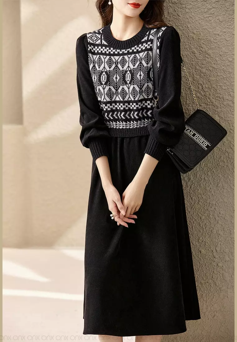 Two piece knit online dress