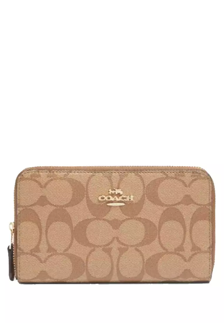 Coach COACH Medium Zip Around Wallet in Signature Canvas 2023 Buy