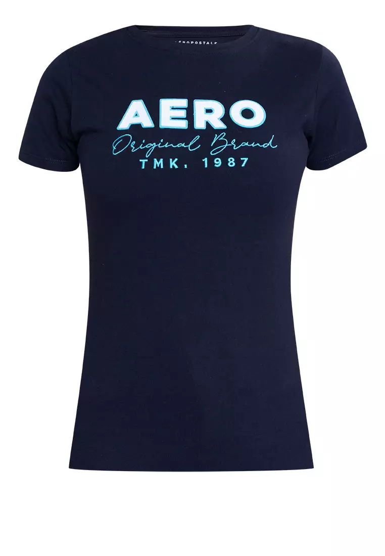 Buy Aeropostale Ladies Navy Blue Aero Original Brand Tee 2024