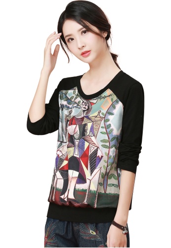 Buy A In Girls Abstract Pattern Round Neck T Shirt Plus Velvet Online Zalora Singapore
