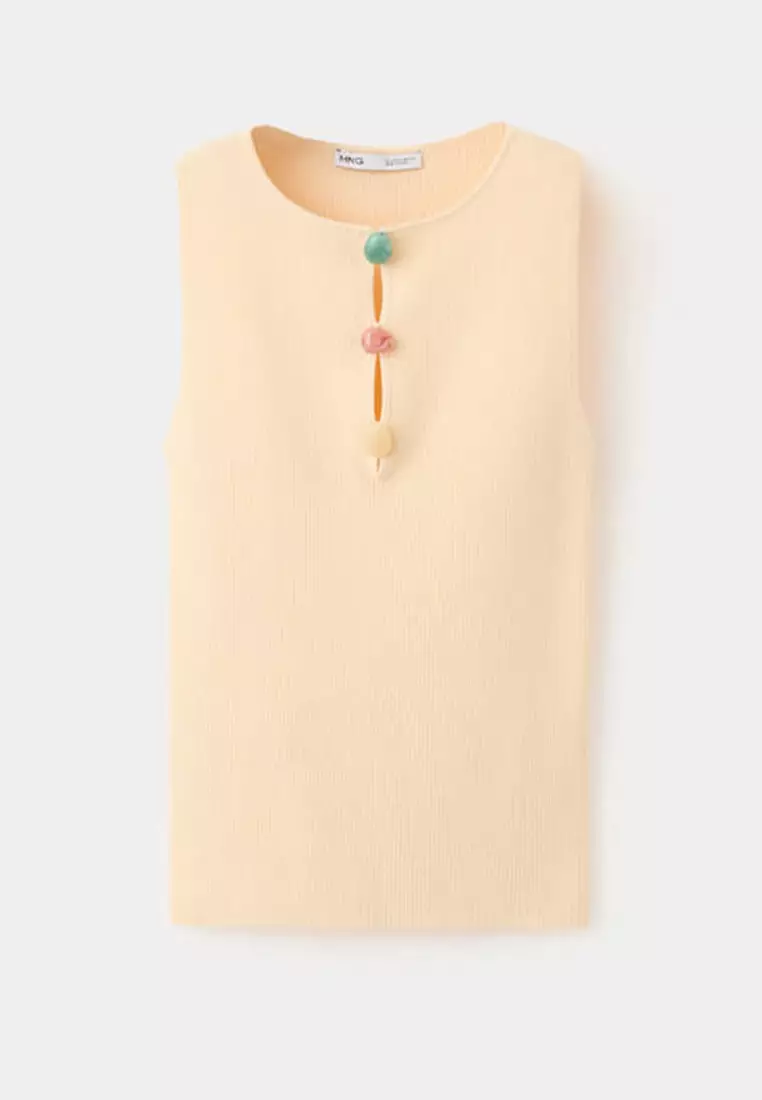 Ribbed Top With Beads