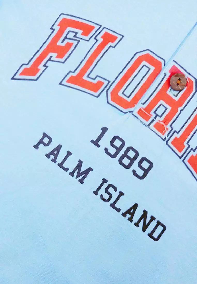 Wakakids Baju Anak Laki Laki Atasan Kaos Kerah Polo Shirt Motif Florida 4190 Biru Muda