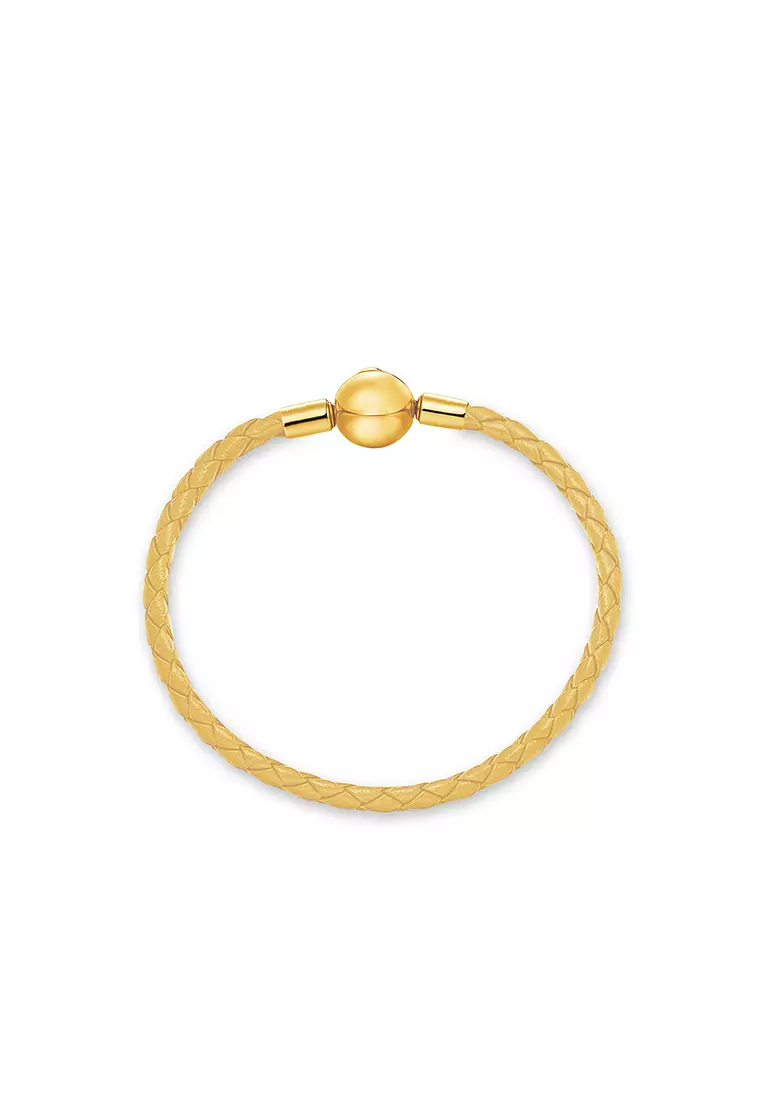 金色皮革手链 L4 (3MM)