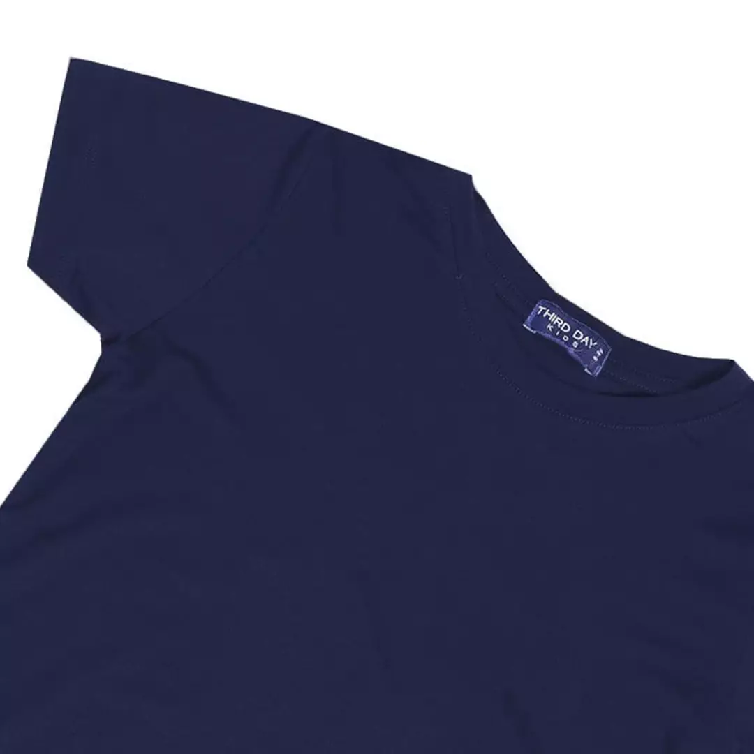 KU025 Kaos Anak Boy Girl Polos Navy