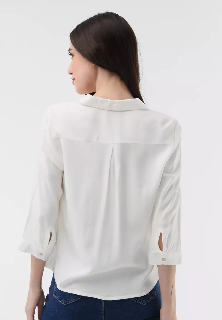 Woven Plain Boldtwill 3/4 Slv. Blouse