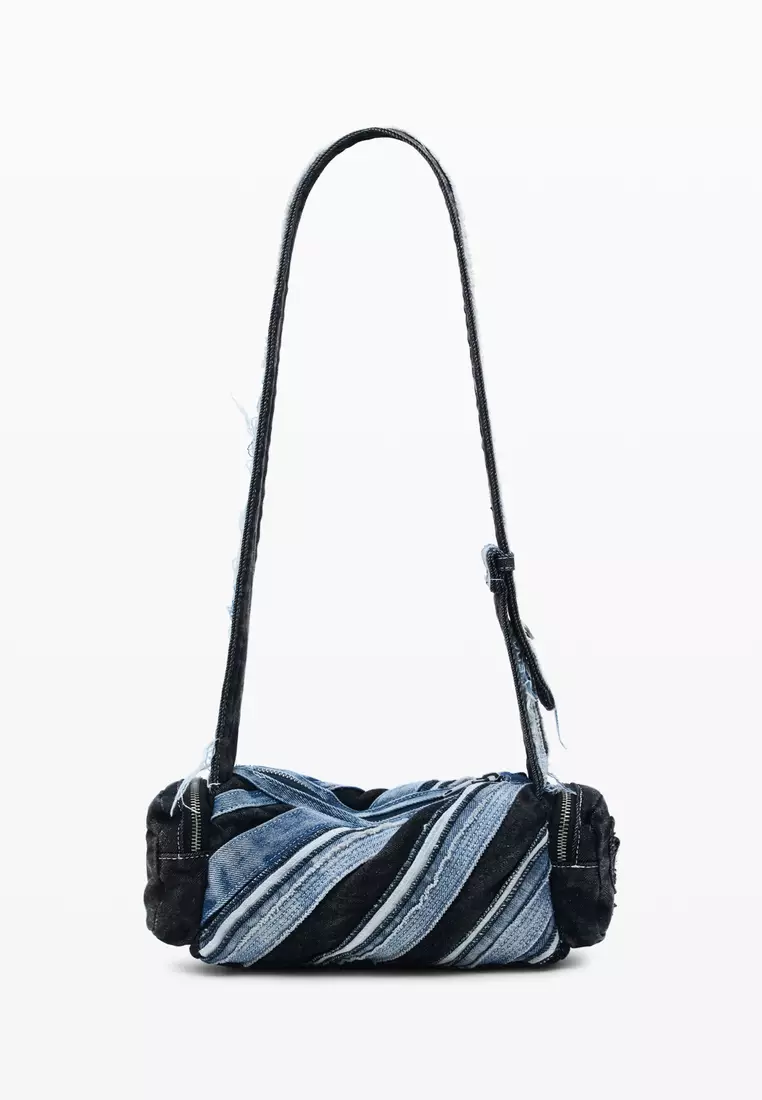 Medium denim patch bag