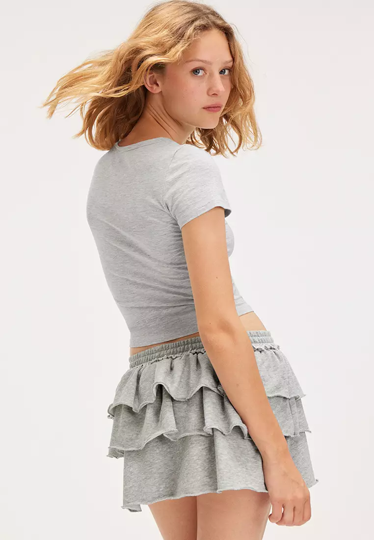 Jersey ruffle skirt best sale