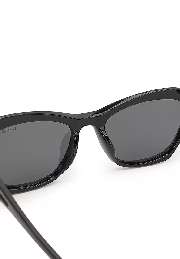 Unisex Polarized Cat-Eye Sunglasses (太陽眼鏡) - 黑色 / 灰色