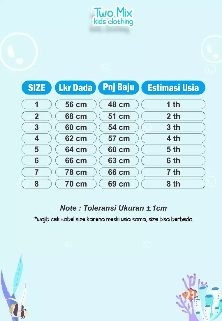 Two Mix Baju Dress Anak Perempuan Lucu - Outfit Gaun Anak Cewek Print Sea 1-8 Tahun 4374 Orange