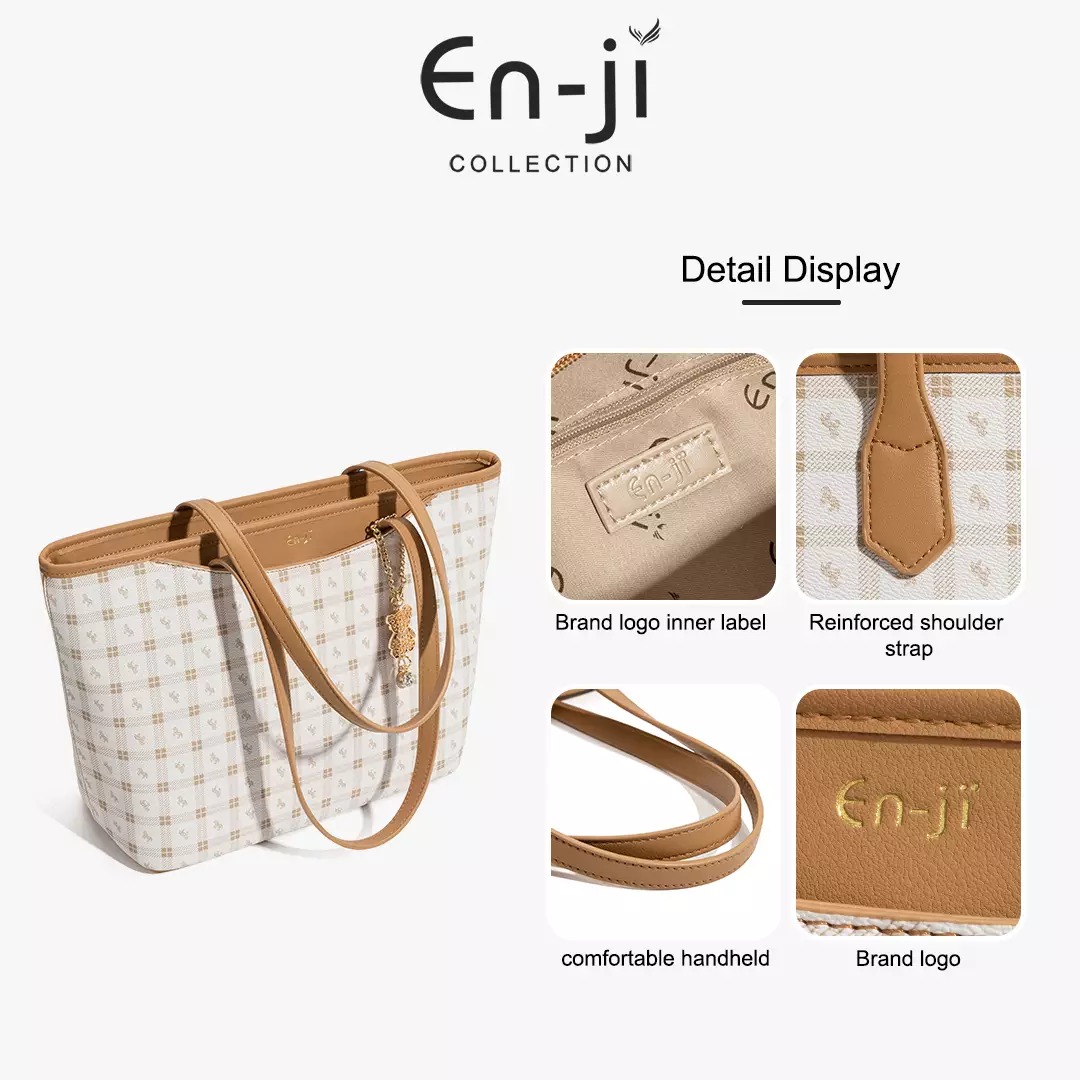 En-Ji Sonari Totebag Wanita Warna Biscuit