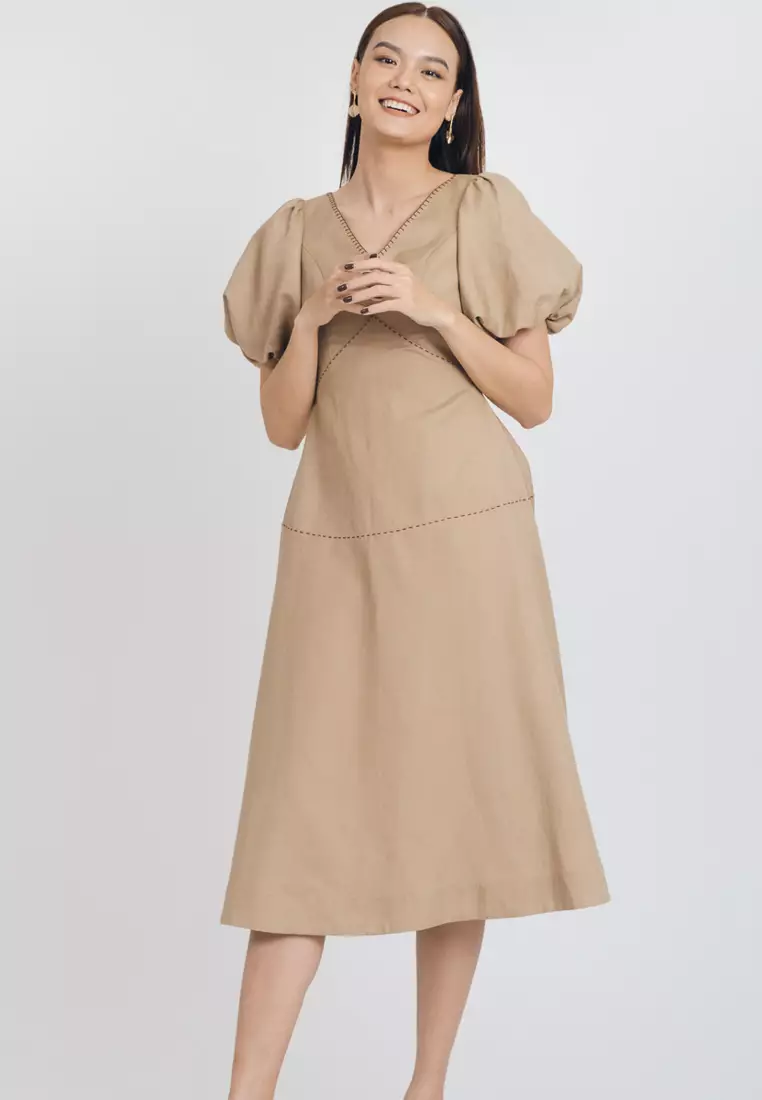Brighter Day Linen Midi Dress