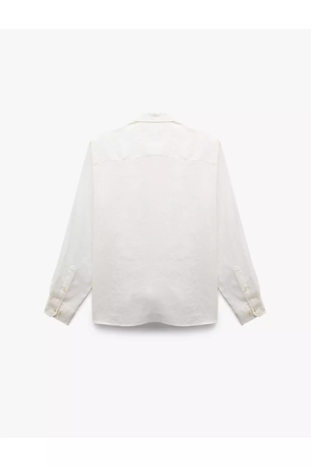 Long Sleeve Regular Fit Button Collar Classic Linen Shirt