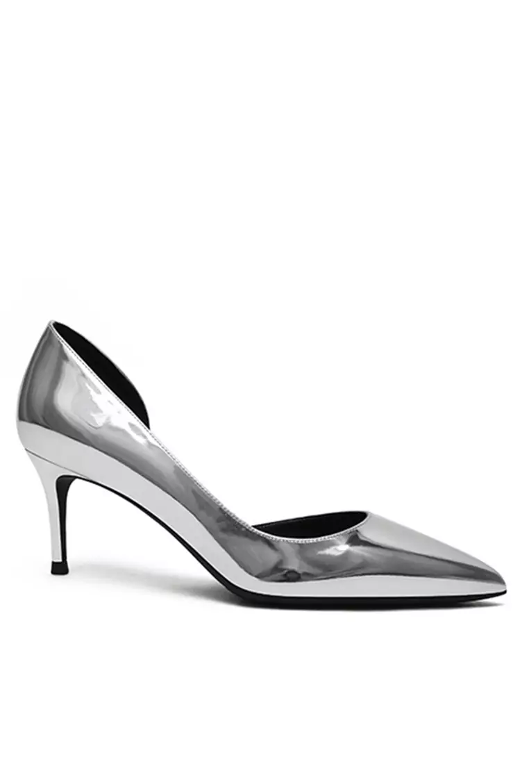 6CM Pointed Metallic Faux Leather High Heel Shoes HZL164