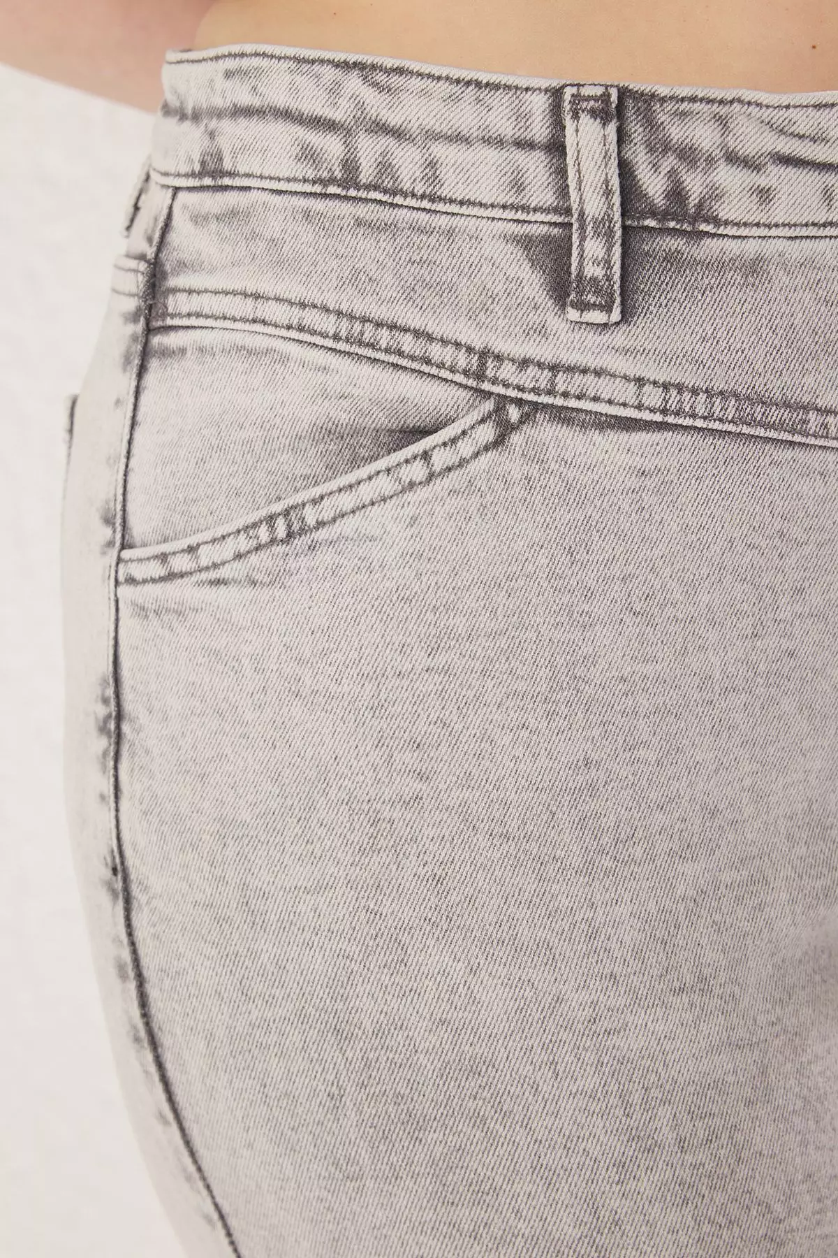 High Waist Comfort Stitch Detail Spanish Leg Flare Fit Jeans