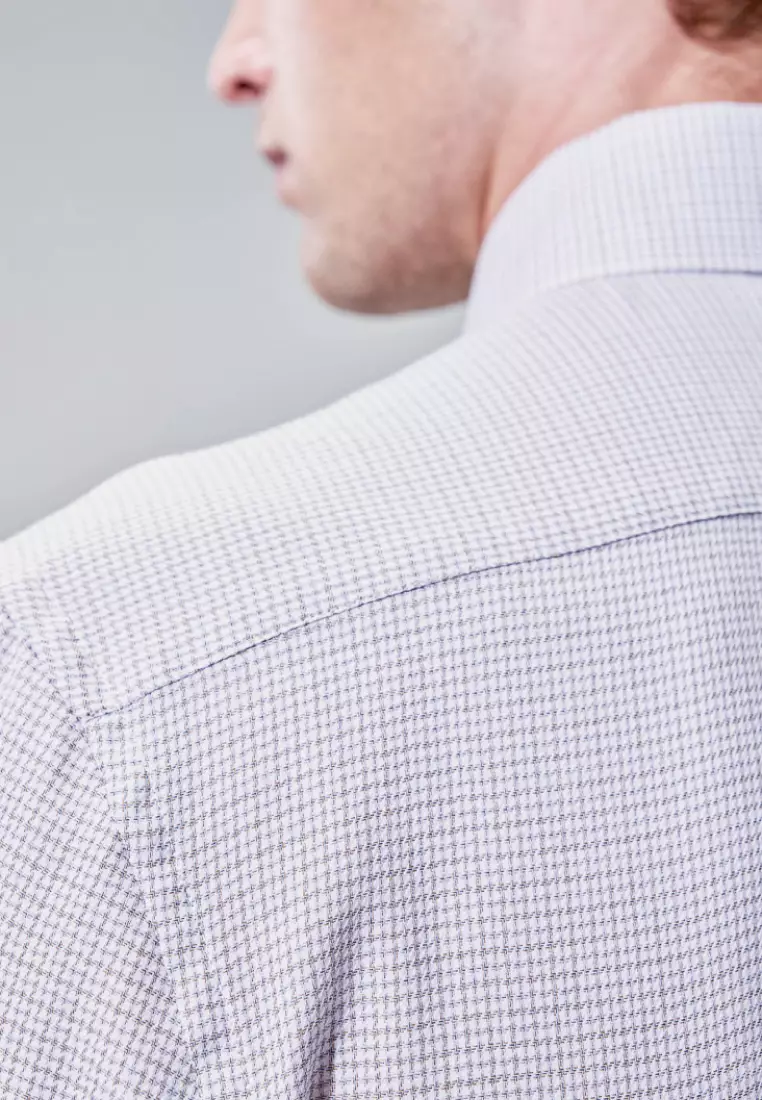 Dual-Colored Interlaced Classic Fit Shirt