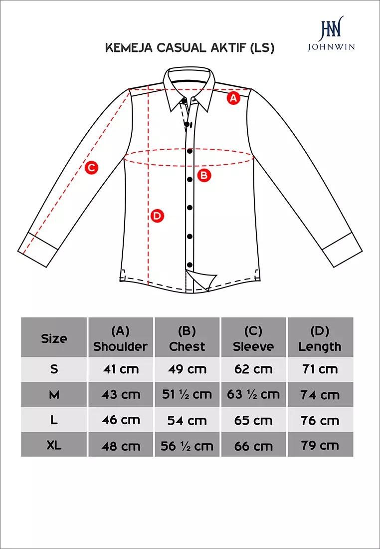Johnwin - Kemeja Casual - Kemeja Lengan Panjang - Abu - ASH.670.G871.570.C-L/S