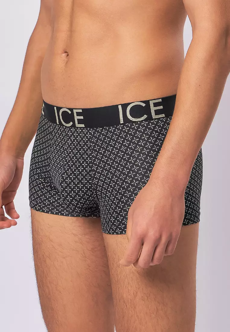 Ice Men Viscose With Spandex Boxer Briefs Aztec - Black (Single Pack)
