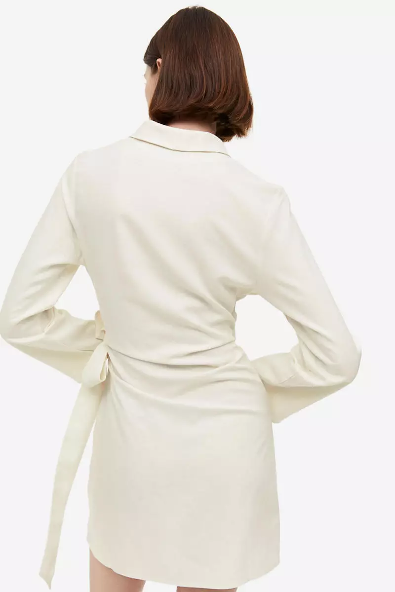 Buy H&M Linen-blend wrap dress Online | ZALORA Malaysia