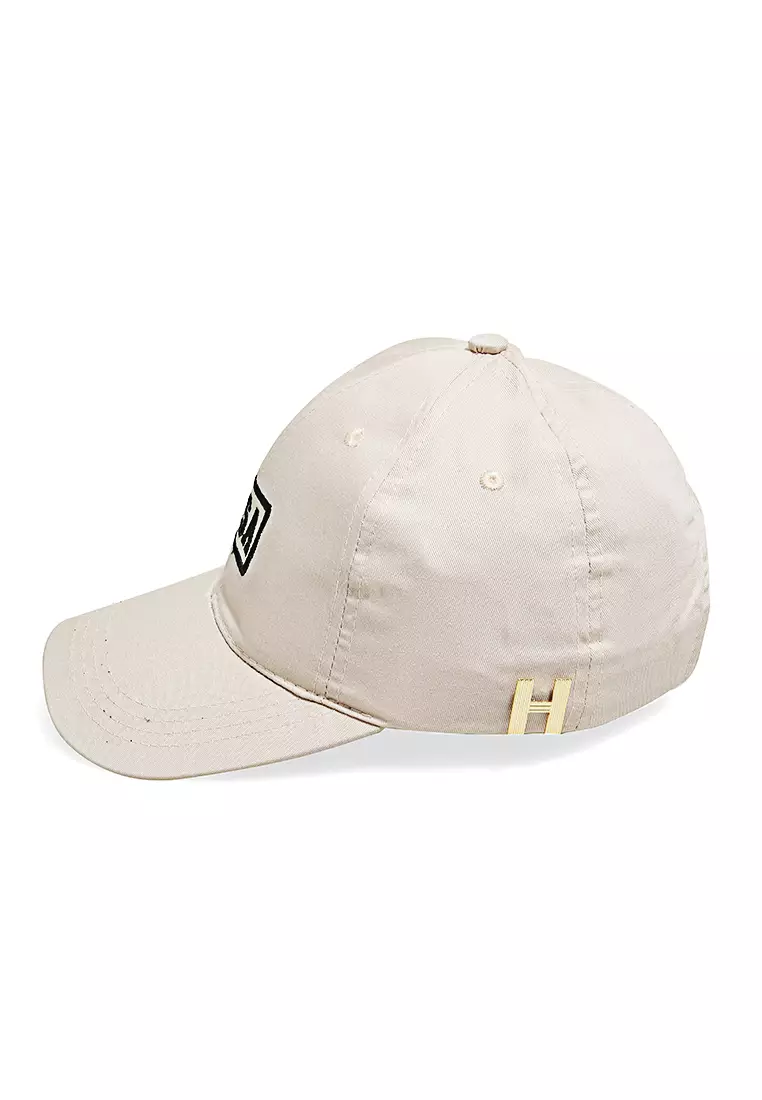 Maxton Topi Baseball Aksesoris Fashion Pria Flag Motive Resizable Strap Material Rafel ORIGINAL - Cream