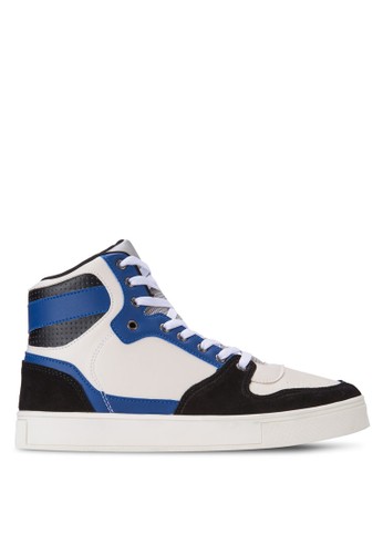 90S Mixed Material High Top Sneakers