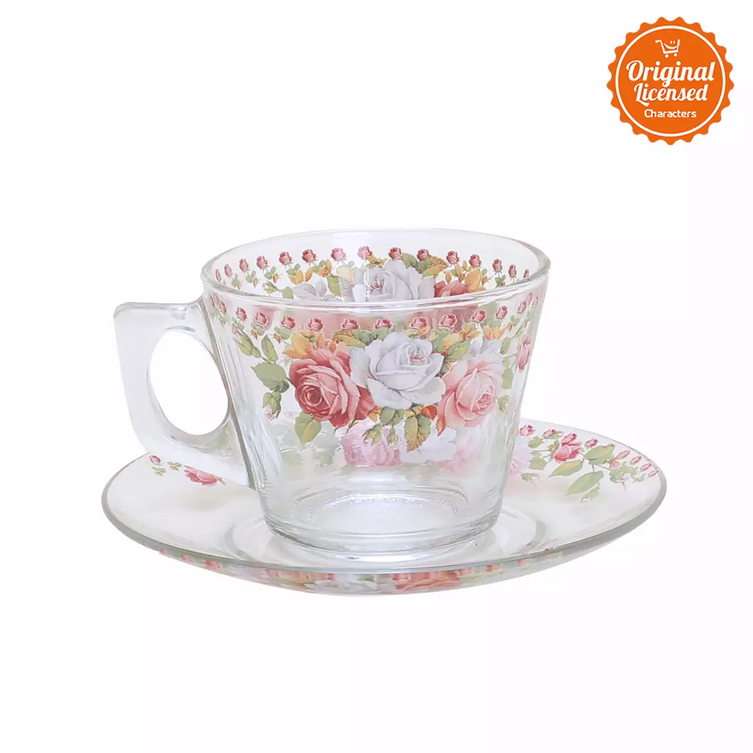 Briliant 8pcs Cup and Saucer Set Summer Pink Rose E