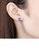 Glamorousky blue 925 Sterling Silver Fashion Simple Geometric Square Blue Cubic Zirconia Stud Earrings 936B4ACF328761GS_5