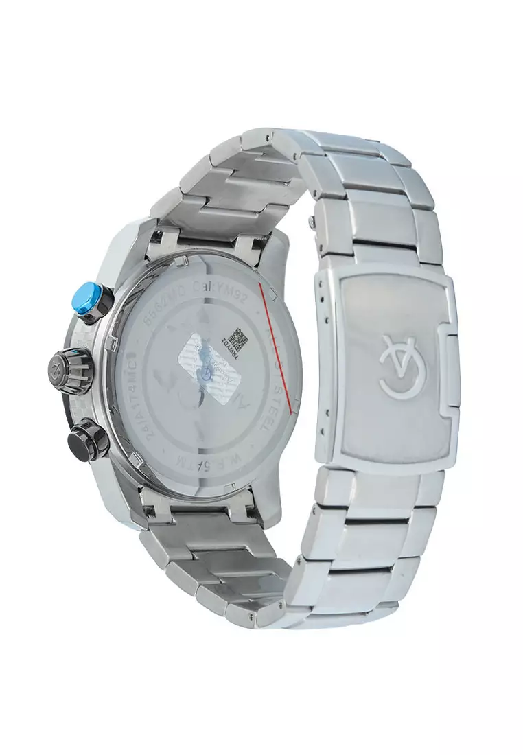 Alexandre Christie Jam Tangan Pria - Silver Black Blue - Stainless Steel - 6562 MCBTEBABU