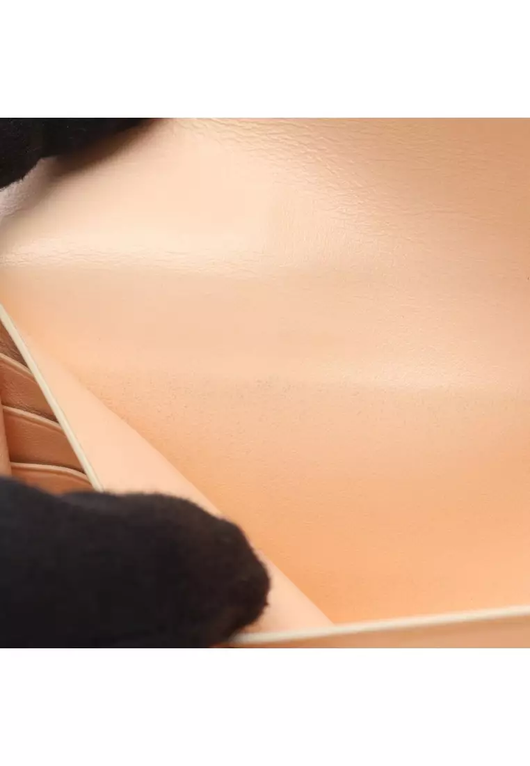 Pre-Loved BOTTEGA VENETA Intrecciato flap wallet long wallet Bi-fold Long Wallet leather Light pink