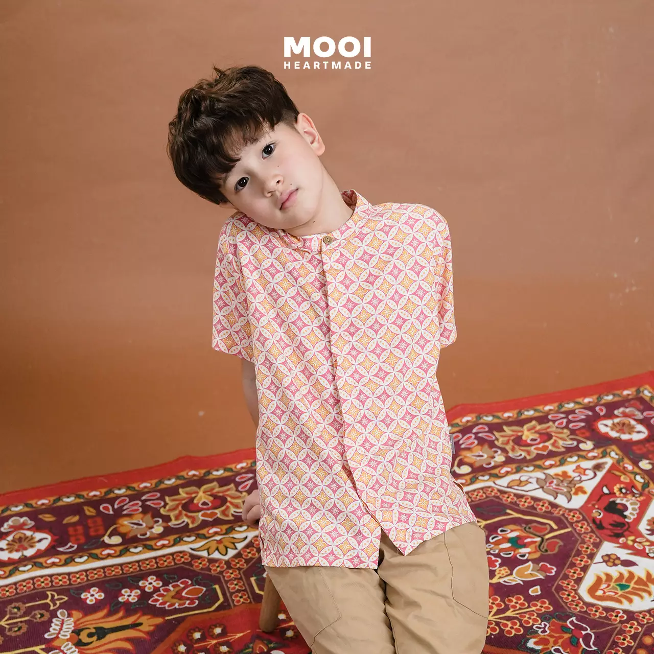 Mooi Atasan Batik Kemeja Anak Laki-Laki Zayyan Batik Shirt - Winter Blue