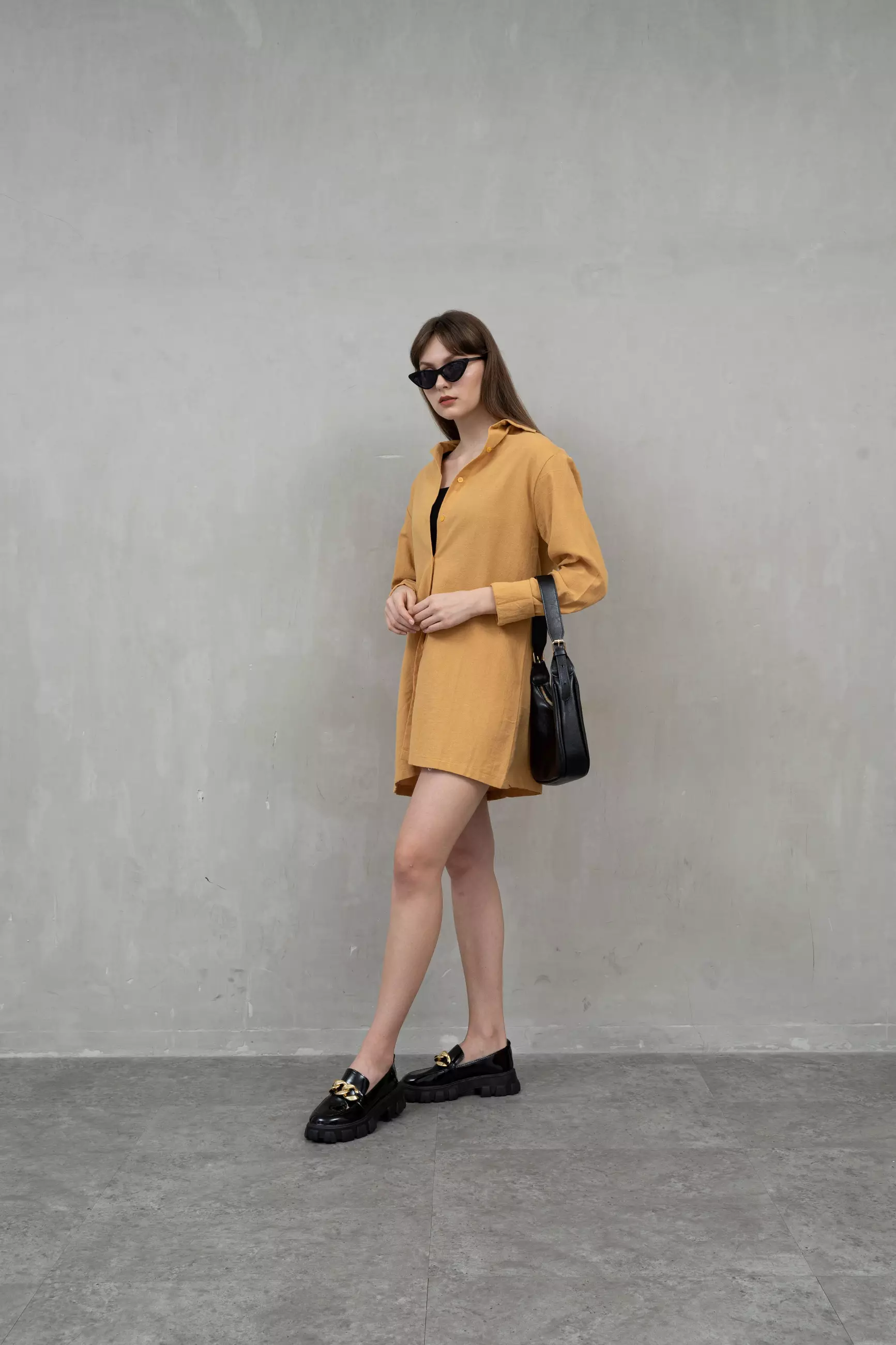 Houseofcuff Juipter Dress in Mustard Dress Linen