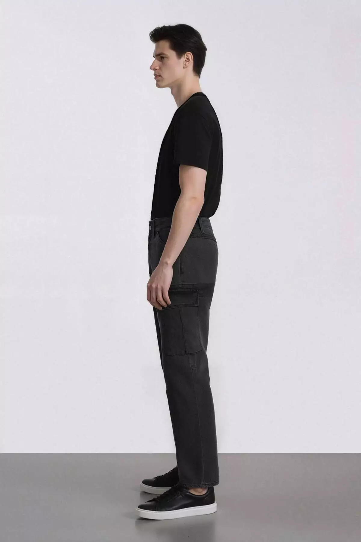 100% Cotton Relax Fit Comfortable Cut Straight Leg Cargo Pocket Jean Pants F2372Ax25Sp