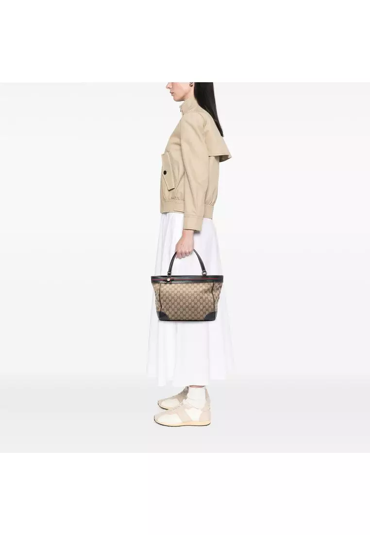 Pre-Loved Gucci Gg Canvas Web Mayfair Tote