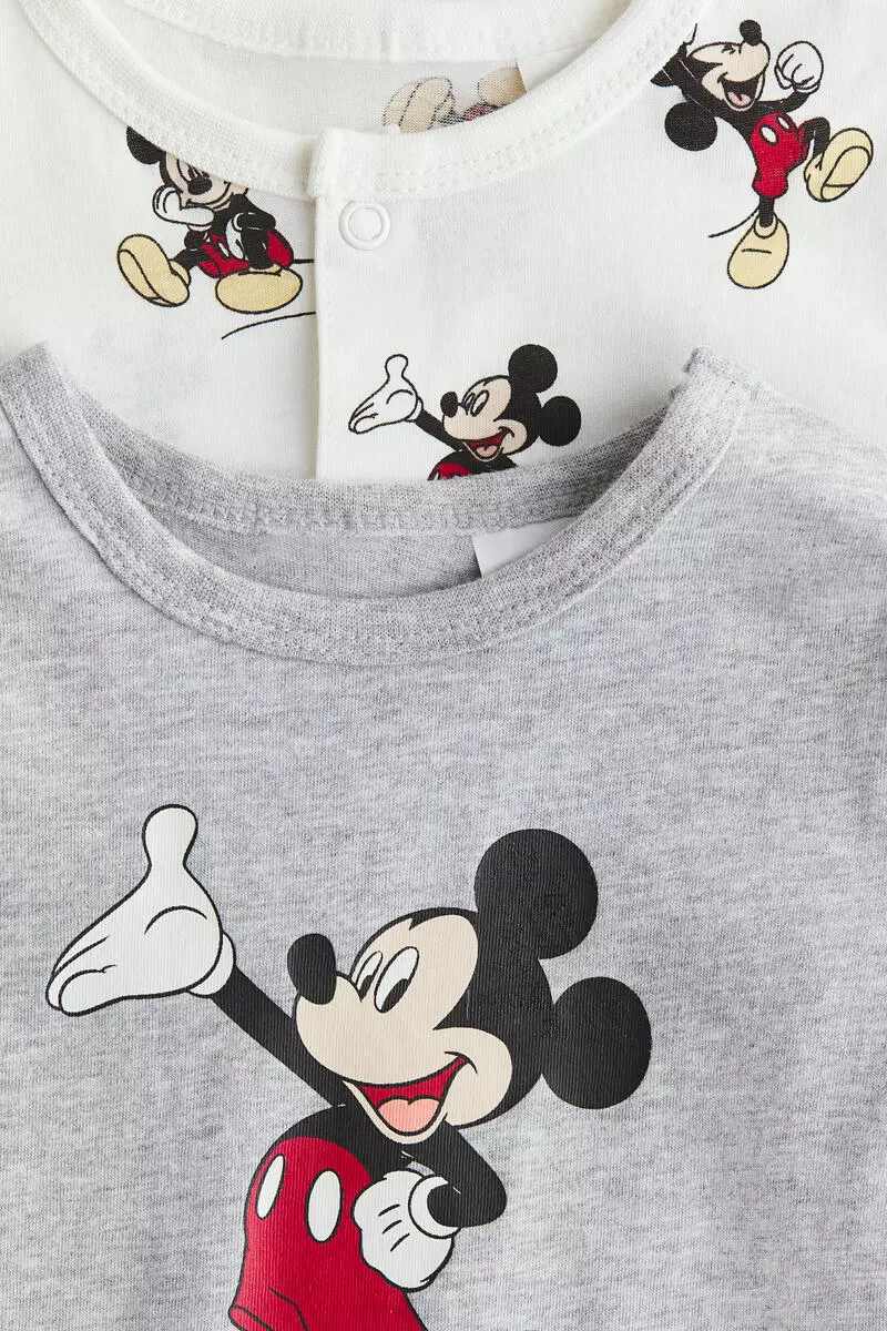 2-pack printed cotton sleepsuits