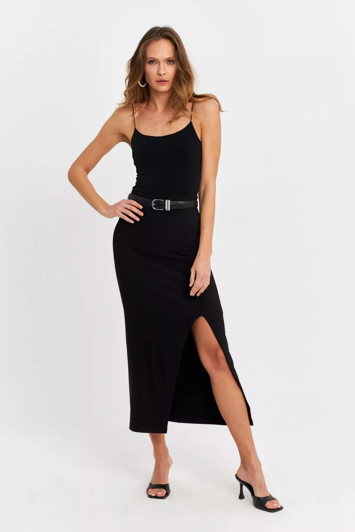 Slit Midi Skirt