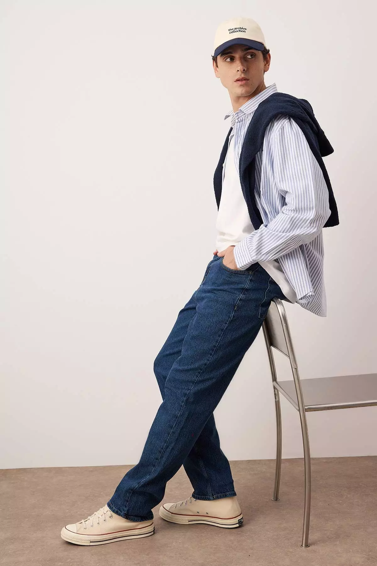 Navy Blue Baggy/90'S Straight Fit Jeans Baggy Jeans Tmnss24Je00012
