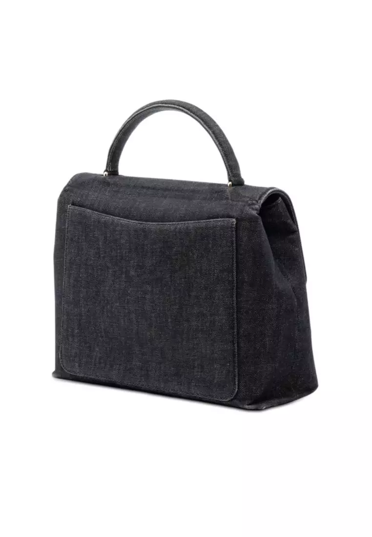 Pre-Loved Chanel Cc Denim Kelly Top Handle Bag