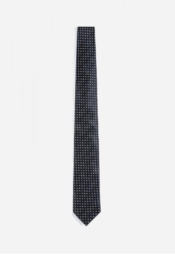 撞色小點領帶-05163-黑,esprit台灣網頁 飾品配件, 領帶