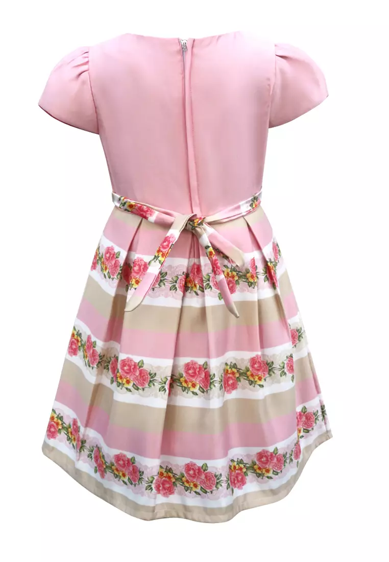 Two Mix Baju Anak Perempuan Fashion - Dress Anak Cewek Wanita Bahan Kain Satin Usia 1-12 Tahun 4277