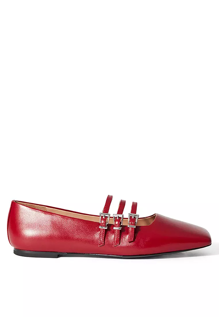 Mary-Jane Leather Ballet Flats