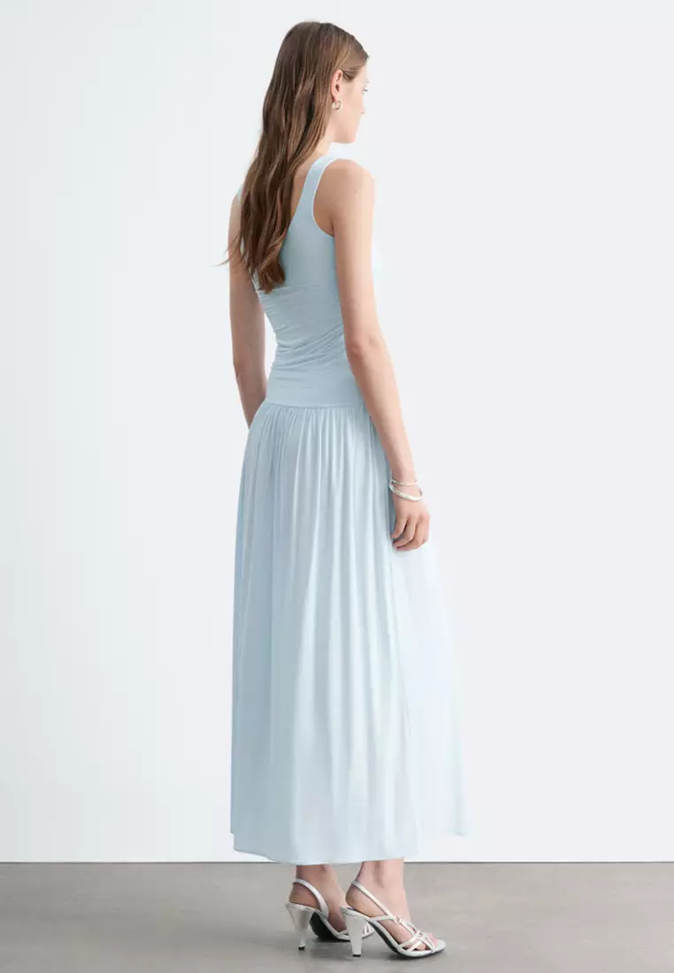 Gathered Jersey Maxi Dress