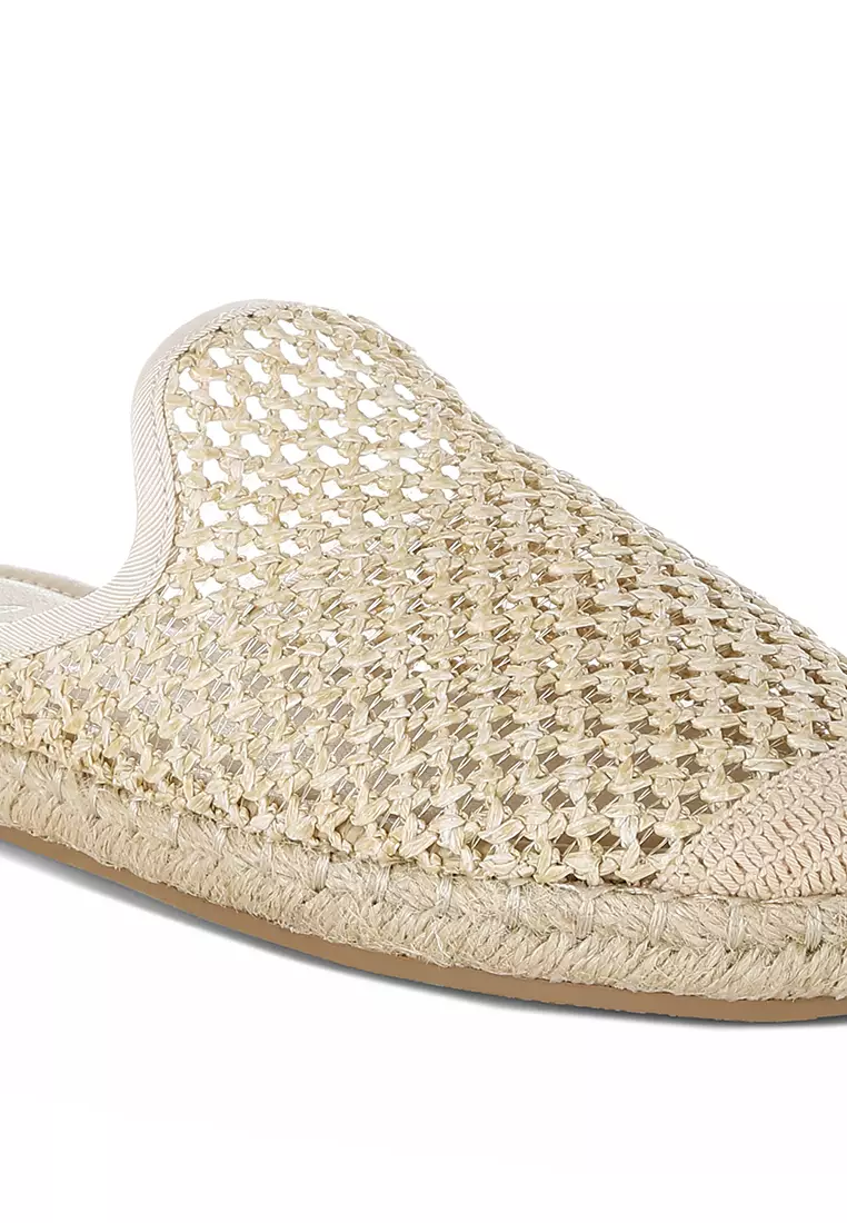 Sepatu Espadrilles Rafia Warna Beige