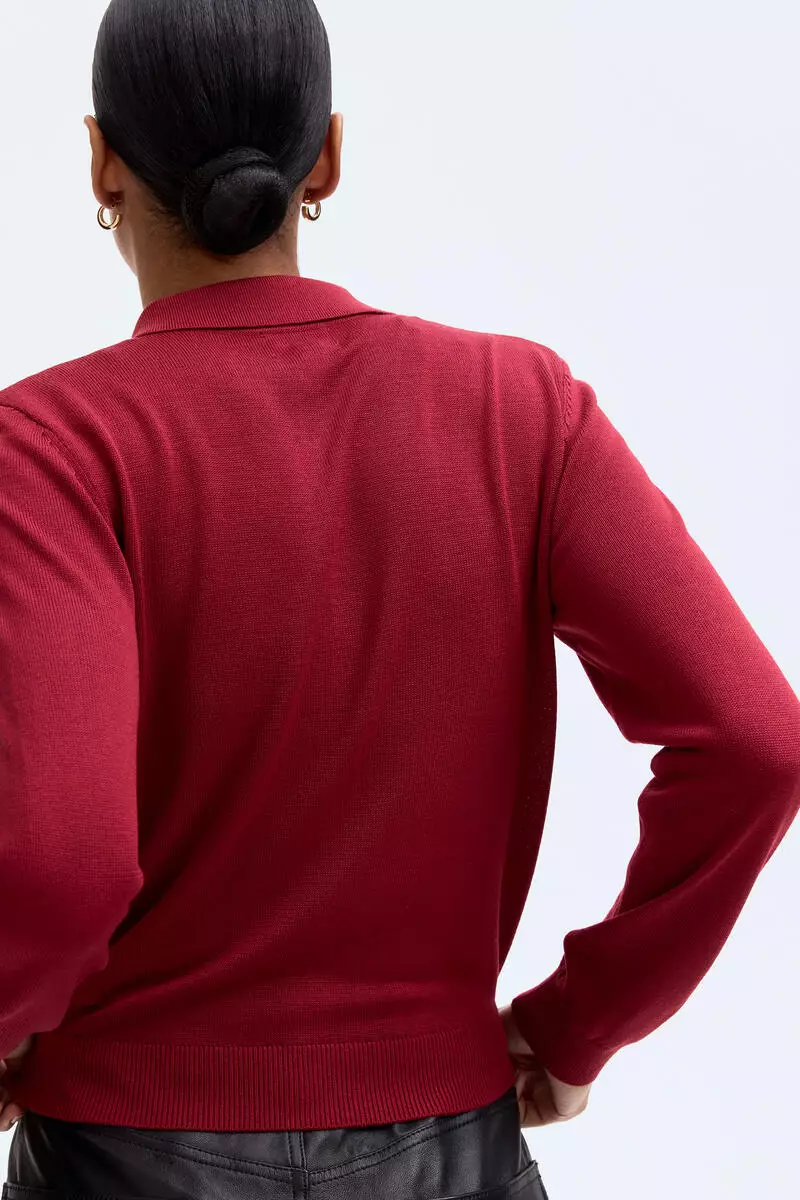 Fine-knit polo shirt