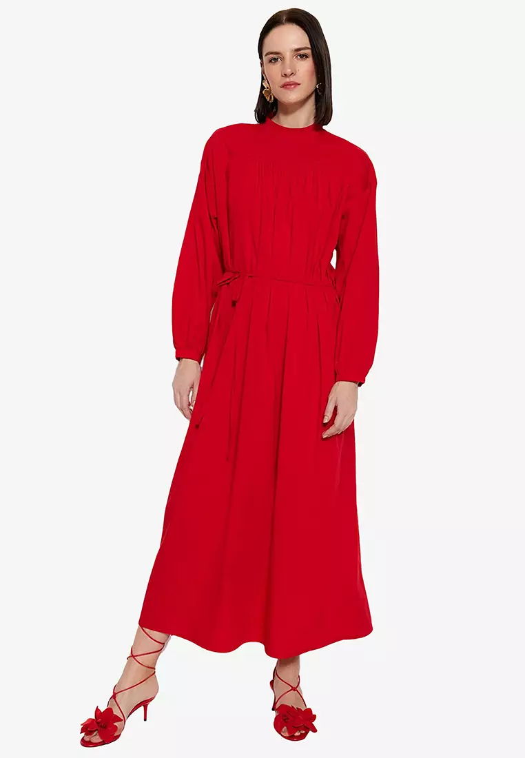 Buy Trendyol Modest Smocking Detail Dress 2024 Online ZALORA Philippines