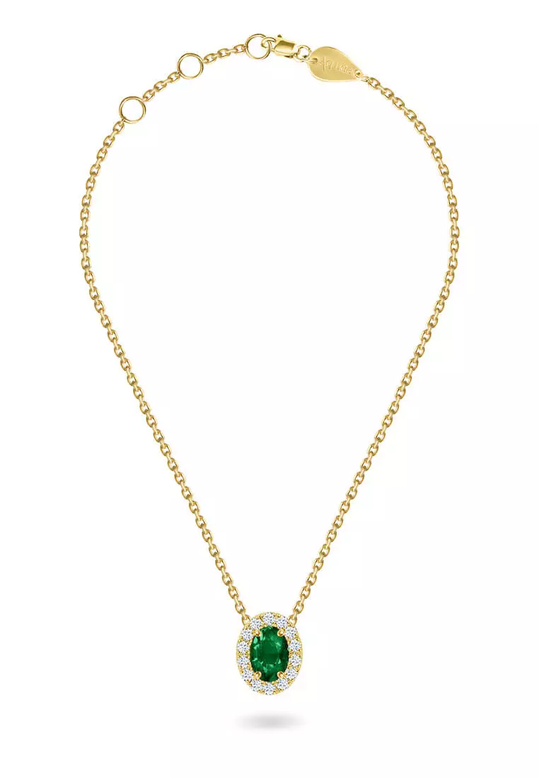 Buy Aquae Jewels Necklace Princess on Precious Stone 18K Gold and ...
