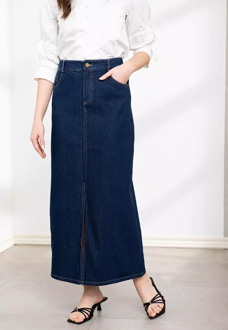Maong skirt top