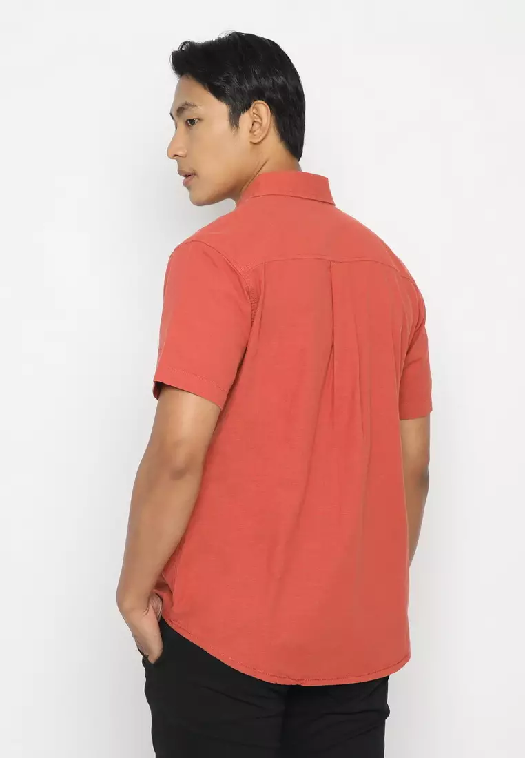 POLICE Kemeja Polos Regular Fit Teracota Pria