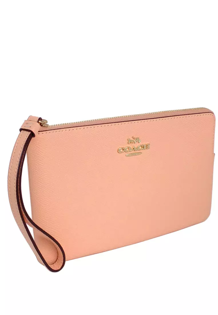 Large Corner Zip Wristlet - Faded Blush