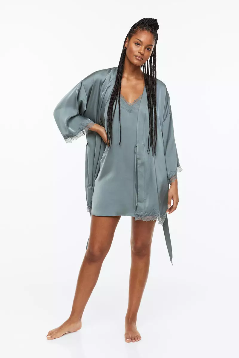 Buy H&M Satin dressing gown Online ZALORA Malaysia