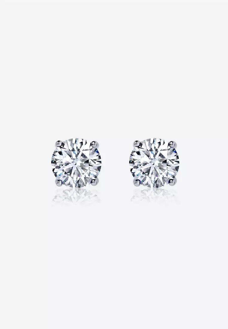 White quartz sale stud earrings