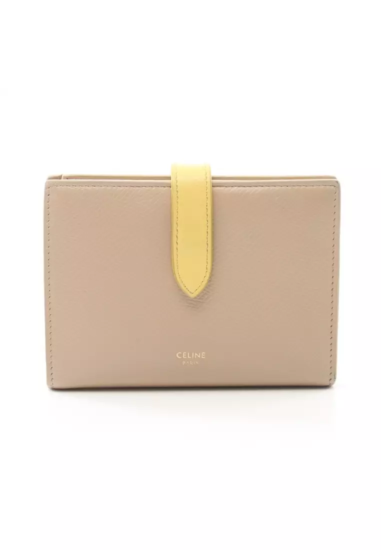 Celine medium strap wallet in grained calfskin 2025